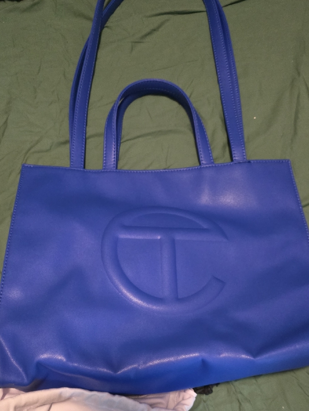 Authentic Telfar Painters Tape Embossed Logo Tote Bag